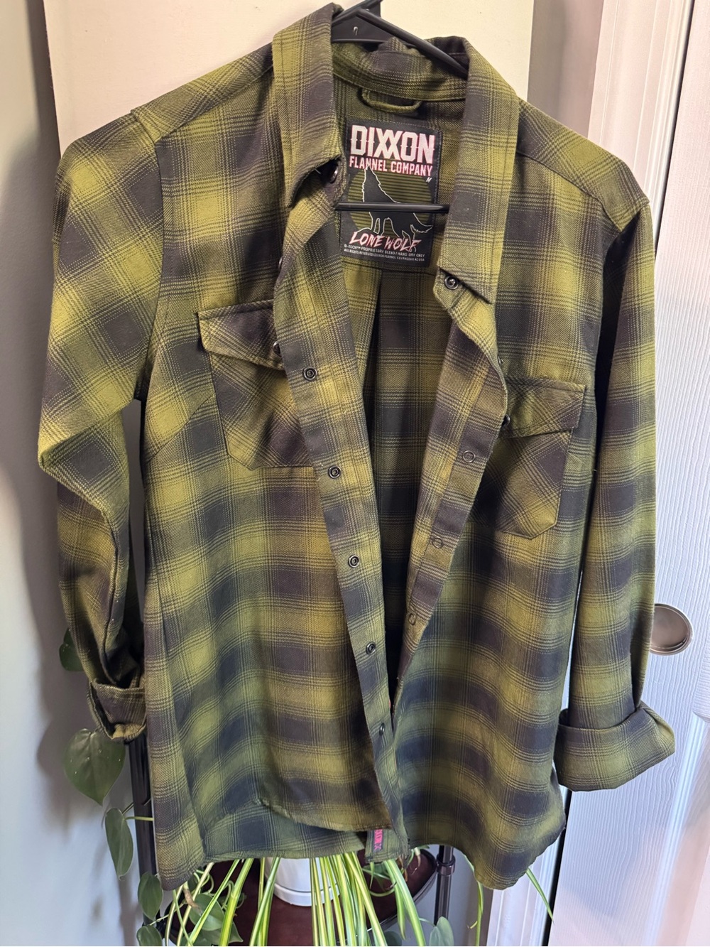 DIXXON Olive and Black Plaid Button-Down Shirt